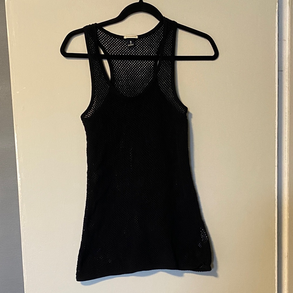Scotch & Soda Black Mesh Tank Top
